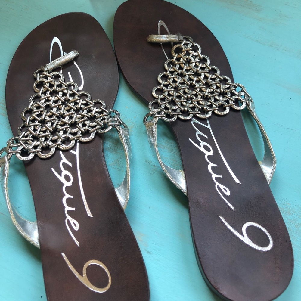 Boutique 9 silver chain metal sandal